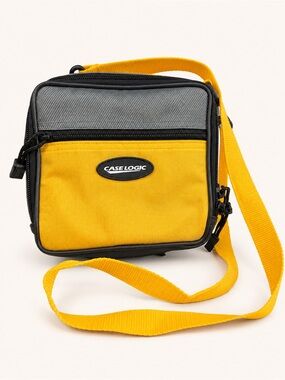 Vintage Case Logic Y2K Discman CD Player Carrying Case Yellow Gray